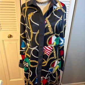Tommy Hilfiger Nautical Chain Print Long Sleeve Dress